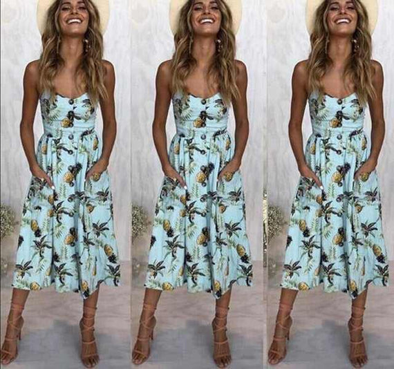 Casual Vintage Women Summer Sexy Dress