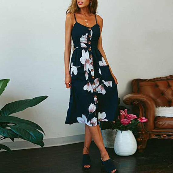 Casual Vintage Women Summer Sexy Dress