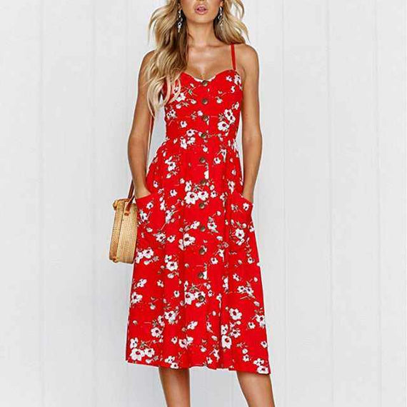 Casual Vintage Women Summer Sexy Dress
