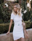 Women's Summer Short Sleeve Solid Bodycon Slim Party Dress