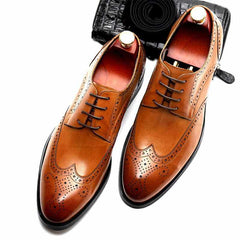 Men's formal leather shoes oxford men dress shoe wedding Size 7.5-10