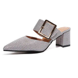 TOP Graceful Women Fashion Casual Belt Buckle Pointed Toe Sandals A 455