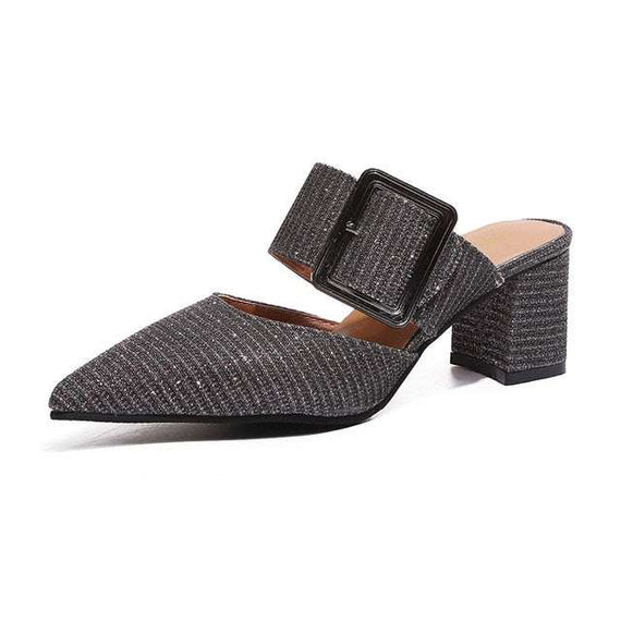 TOP Graceful Women Fashion Casual Belt Buckle Pointed Toe Sandals A 455