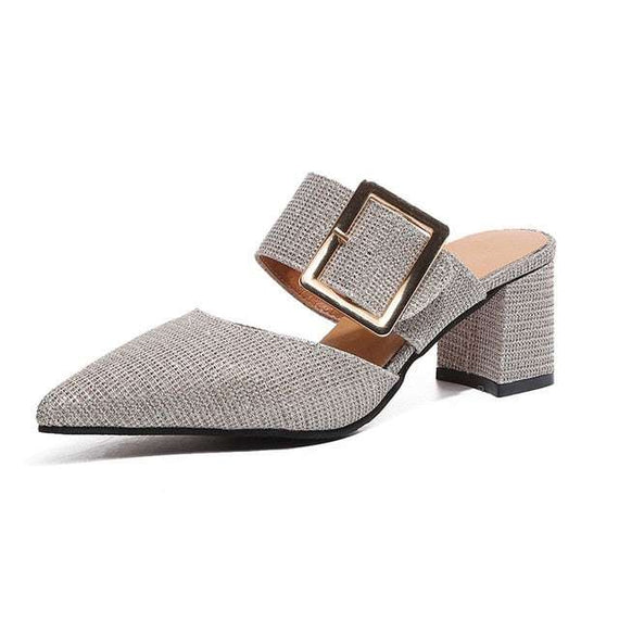TOP Graceful Women Fashion Casual Belt Buckle Pointed Toe Sandals A 455