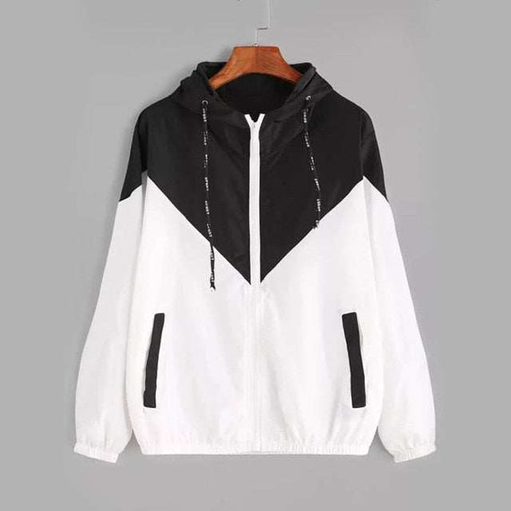 Women's Spring Autumn Fashion Windbreaker Jacket Zipper Pockets
