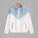 Women's Spring Autumn Fashion Windbreaker Jacket Zipper Pockets
