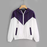 Women's Spring Autumn Fashion Windbreaker Jacket Zipper Pockets