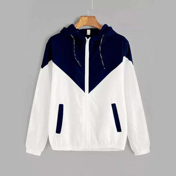 Women's Spring Autumn Fashion Windbreaker Jacket Zipper Pockets